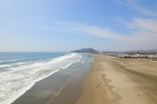 beach and sea, Incredible beauty of white sand beach with walkers filmed in 4k