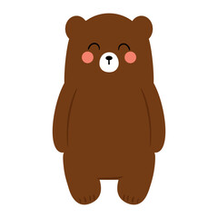 Cute illustration of cartoon brown bear with cute handwriting. cute animal wallpapers, backgrounds and cards