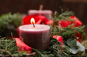 Advent wreath detail first week