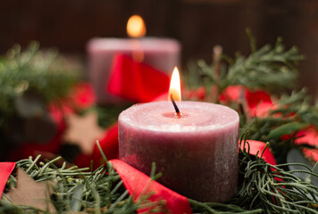 Advent wreath detail Second week