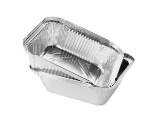 Two aluminum foil containers isolated on white