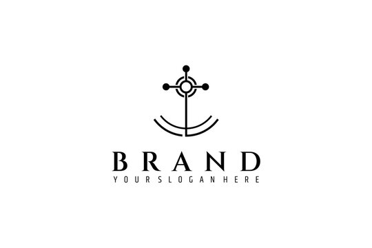 anchor vector logo design template
