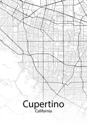 Cupertino California minimalist map