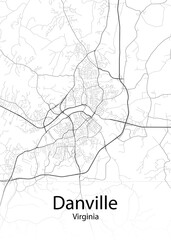 Danville Virginia minimalist map