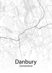 Danbury Connecticut minimalist map
