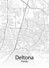 Fototapeta na wymiar Deltona Florida minimalist map