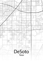 DeSoto Texas minimalist map