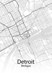Fototapeta na wymiar Detroit Michigan minimalist map