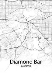 Diamond Bar California minimalist map