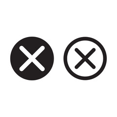 Obraz premium Cancel, delete, remove icon. liner and filed icon flat design on white background..eps