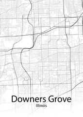 Downers Grove Illinois minimalist map