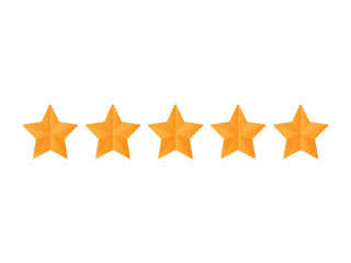 Five stars customer product rating icon flat illustration,flat Vector illustration..eps