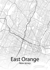 East Orange New Jersey minimalist map
