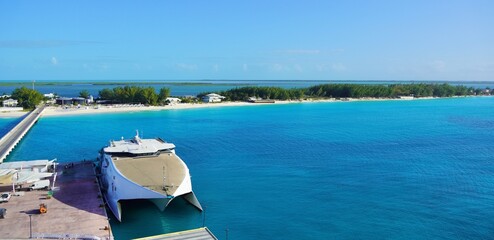 Shoreline of  North Bimini, Bahamas by the Cruise Ship and Ferry Pier
