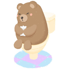 Teddy bear in toilet 