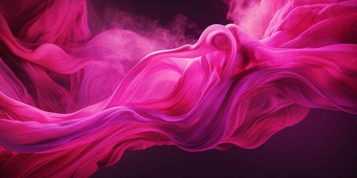 Abstract soft focus dark magenta flowing in water on black background