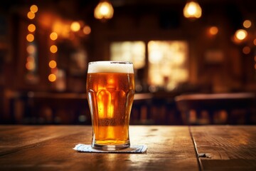 Enjoying a well-earned pint of frothy bitter ale in the cozy ambiance of an old-fashioned English pub