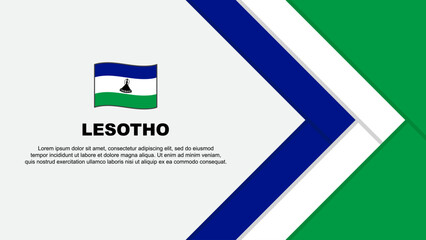 Lesotho Flag Abstract Background Design Template. Lesotho Independence Day Banner Cartoon Vector Illustration. Lesotho Cartoon