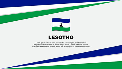 Lesotho Flag Abstract Background Design Template. Lesotho Independence Day Banner Cartoon Vector Illustration. Lesotho Design