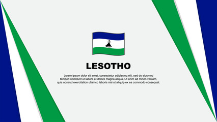Lesotho Flag Abstract Background Design Template. Lesotho Independence Day Banner Cartoon Vector Illustration. Lesotho Flag
