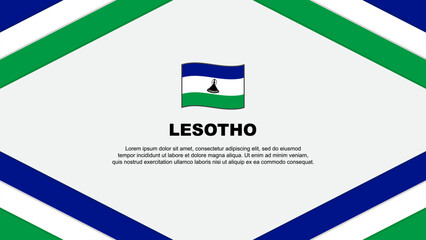 Lesotho Flag Abstract Background Design Template. Lesotho Independence Day Banner Cartoon Vector Illustration. Lesotho Template