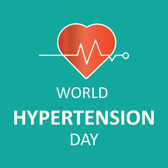 World Hypertension day is observed each year on May 17th. blood pressure that is higher than normal. vector flat illustration..eps
