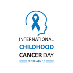  International Childhood Cancer Day design template concept observed on February 15. Vector Illustration flat design on white background..eps