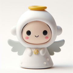 Cute Christmas angel figures on white background. Christmas tree decoration.