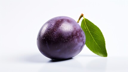 purple plum isolated on white background