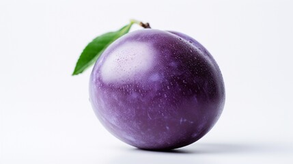 purple plum isolated on white background