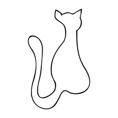 cat simple vector sketch single one or continuous line  © jassmerah