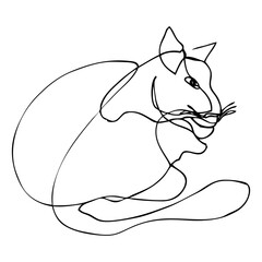 cat simple vector sketch single one or continuous line © jassmerah