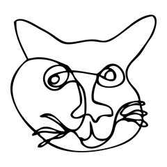 cat simple vector sketch single one or continuous line  © jassmerah