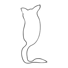 cat simple vector sketch single one or continuous line  © jassmerah