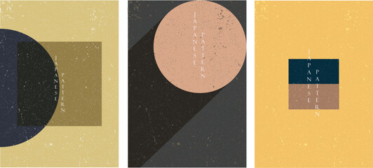 Japanese background with Geometric pattern vector. Abstract art decoration with line element banner in vintage style.