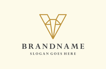 Letter v diamond logo template vector illustration design