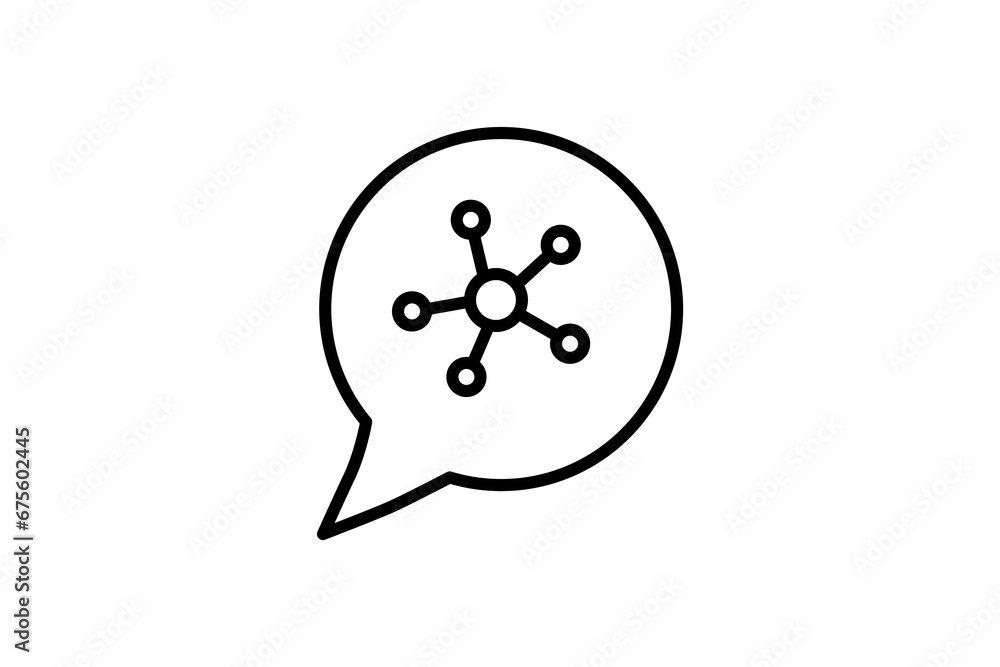 Poster chat bubbles icon. icon related to device, artificial intelligence. line icon style. simple vector d