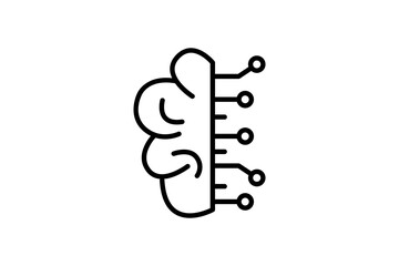 deep learning icon. icon related to device, artificial intelligence. line icon style. simple vector design editable