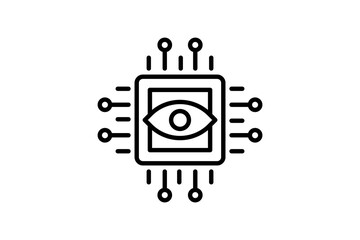 computer vision icon. icon related to device, artificial intelligence. line icon style. simple vector design editable - obrazy, fototapety, plakaty
