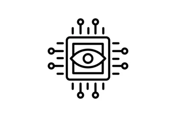 Foto op Plexiglas computer vision icon. icon related to device, artificial intelligence. line icon style. simple vector design editable © sobahus surur