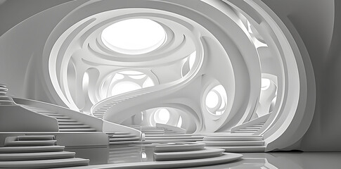 Obraz premium futuristic 3d renders design animations in space futurist interi