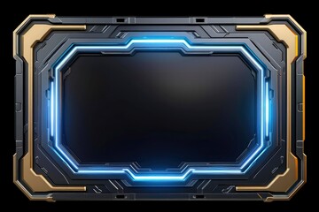 Abstract high tech black border, futuristic technology background