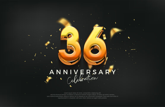 3d 36th anniversary celebration design. with a strong and bold design. Premium vector background for greeting and celebration.