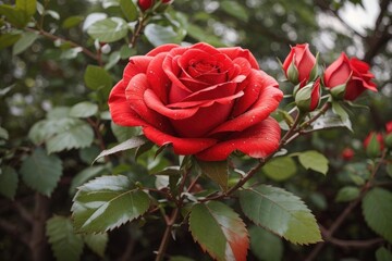 red roses in garden photo
