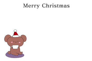 bear santa claus white background 