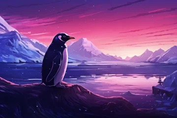 Foto op Plexiglas a penguin, winter landscape © Yoshimura