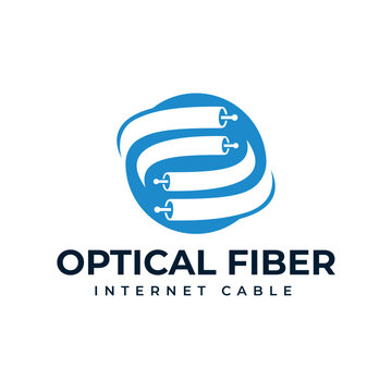 Optical fiber broadband creative logo modern and flat design for internet business