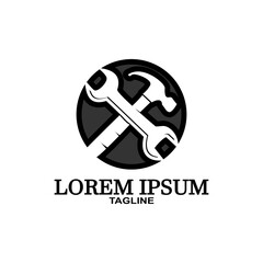 Mechanic logo template, with work tools concept.
