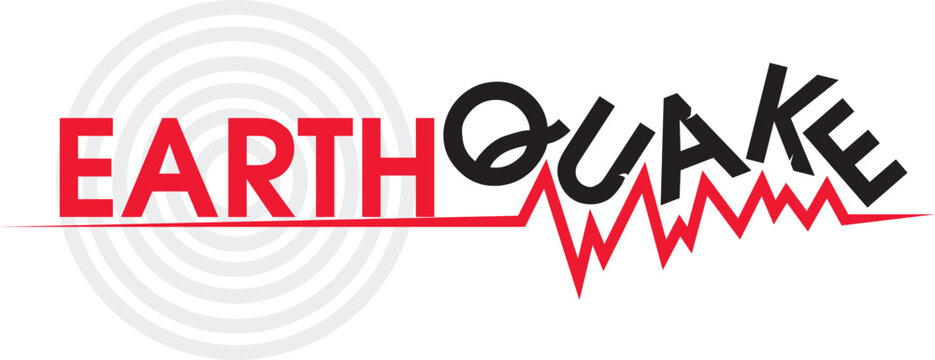 earthquake seismograph text vector illustration