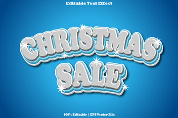 7. Christmas Sale Editable Text Effect 3D Emboss Cartoon Style